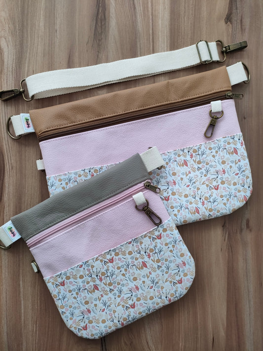 Riñonera Poppins floral rosa