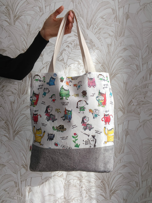 Totebag monstruo de colores