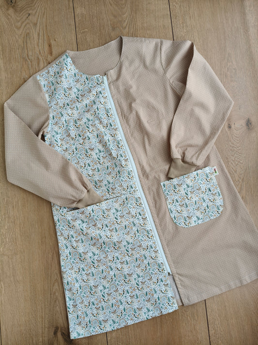 Bata manga larga zorritos beige