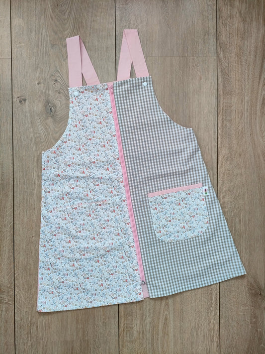 Pichi maestra flores y Vichy beige