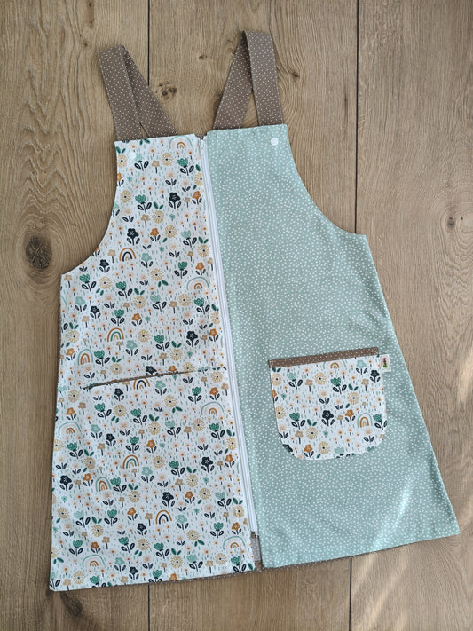 Pichi maestra flores y arcoiris marrón